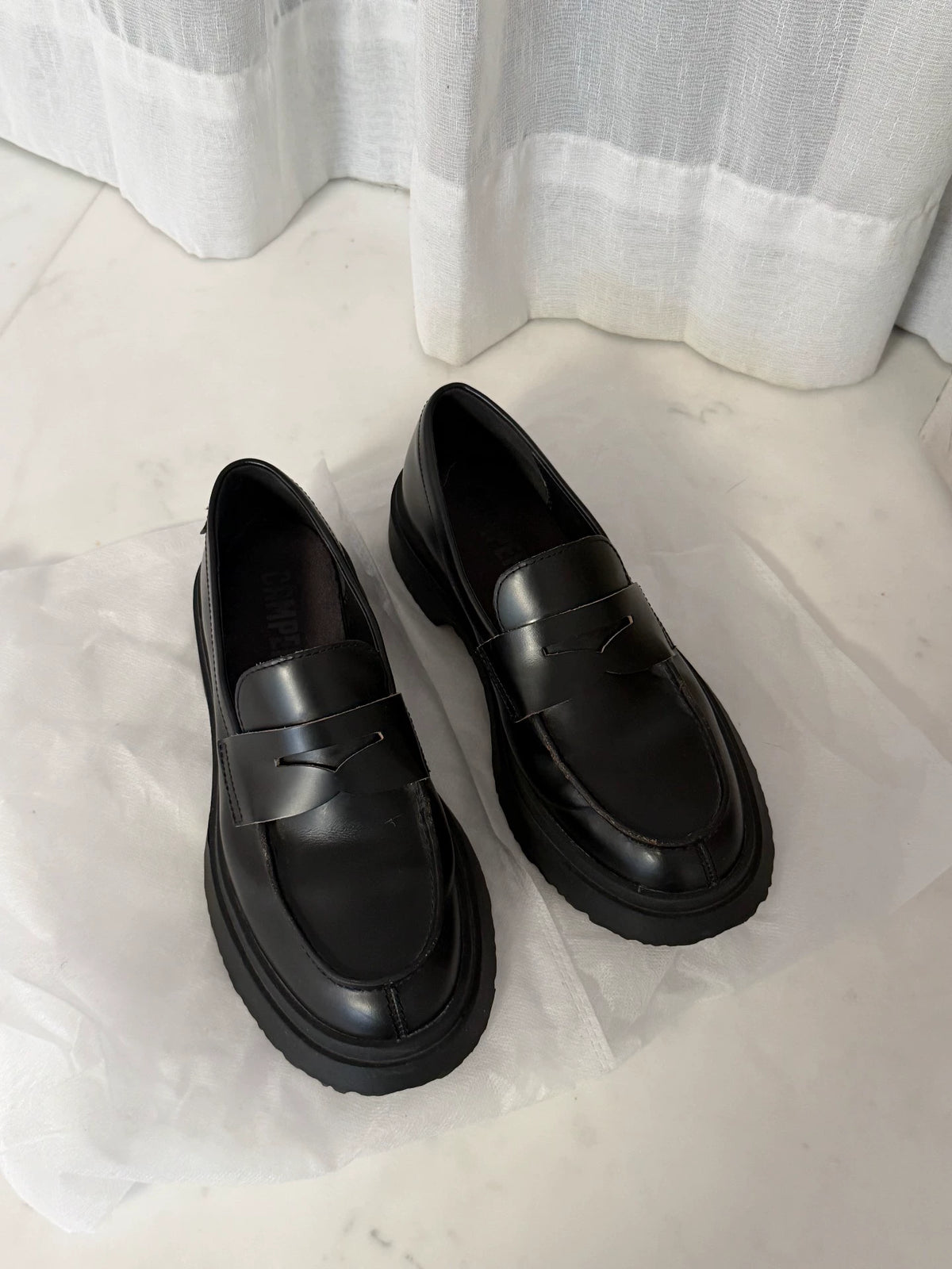 Camper Walden black loafers, actual pair