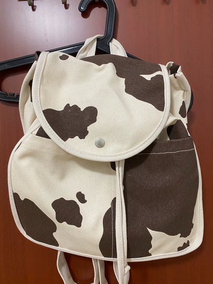 Actual BAGGU cow-print backpack front